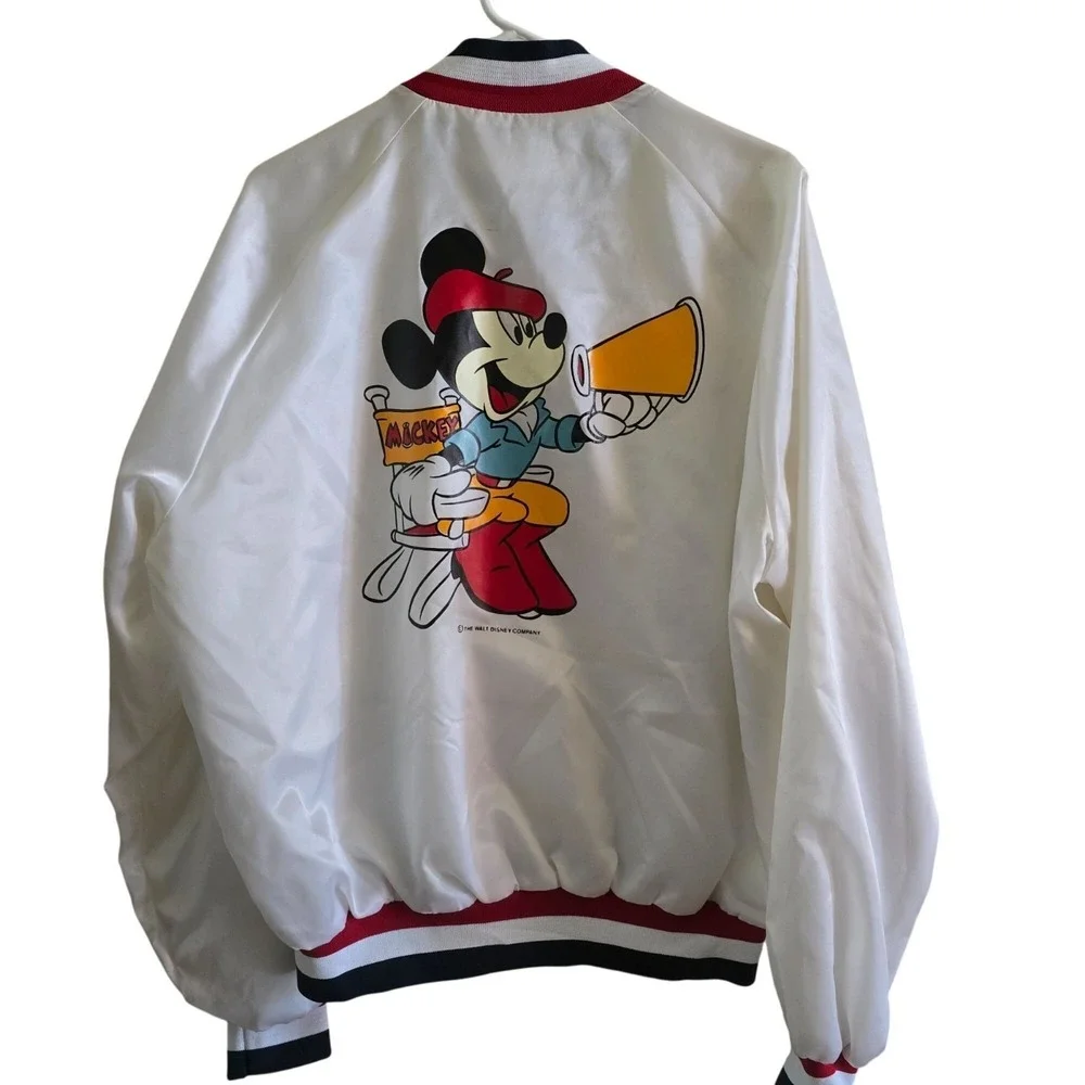Vintage Chalk Line Mickey Mouse‎ Disney Director Jacket Stripe Varsity Bomber